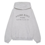 Anine Bing Harvey Sweatshirt Paris Stencil in Heather Grey