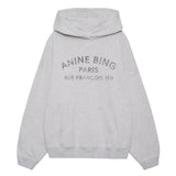 Anine Bing Harvey Sweatshirt Paris Stencil in Heather Grey