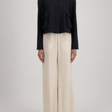 Harris Wharf Cropped Raglan Jacket in Black Scuba