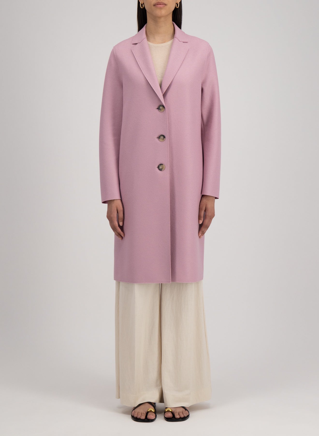 Harris Wharf Overcoat in Dusty Rose