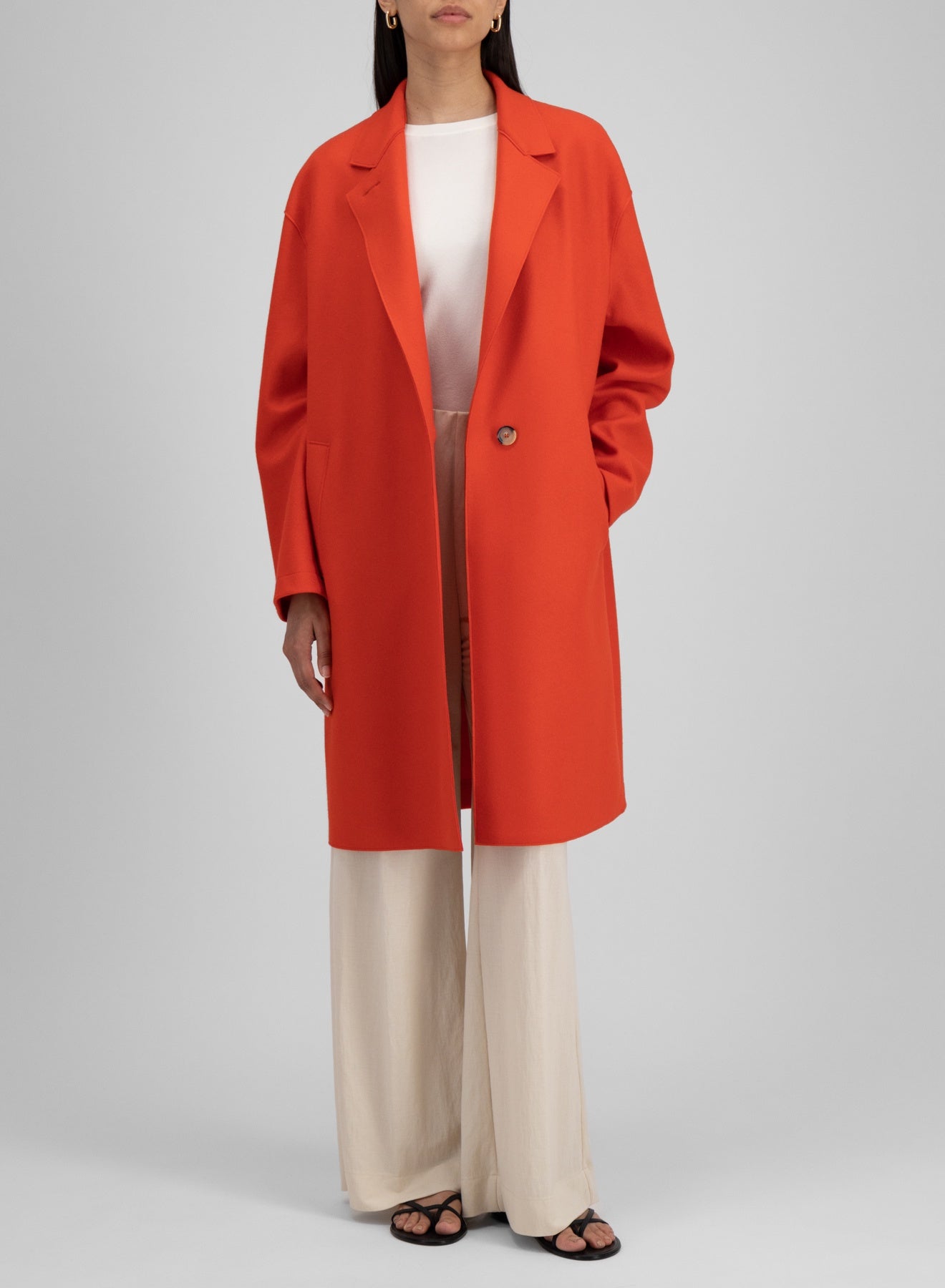 Harris Wharf Oversized Coat in Red