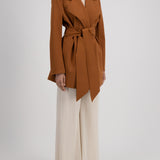 Harris Wharf Belted Clutch Jacket in Copper