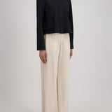 Harris Wharf Cropped Raglan Jacket in Black Scuba