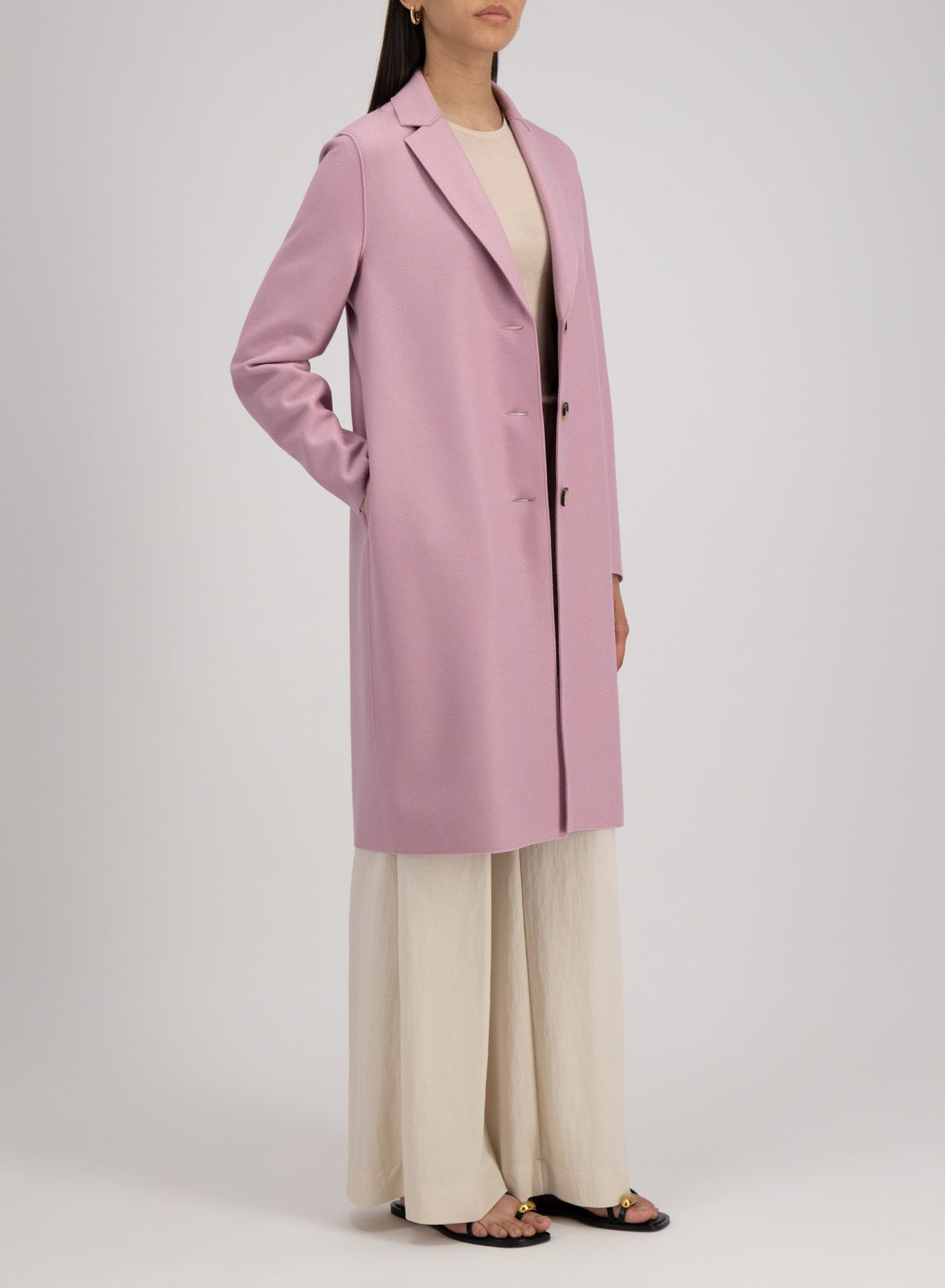 Harris Wharf Overcoat in Dusty Rose