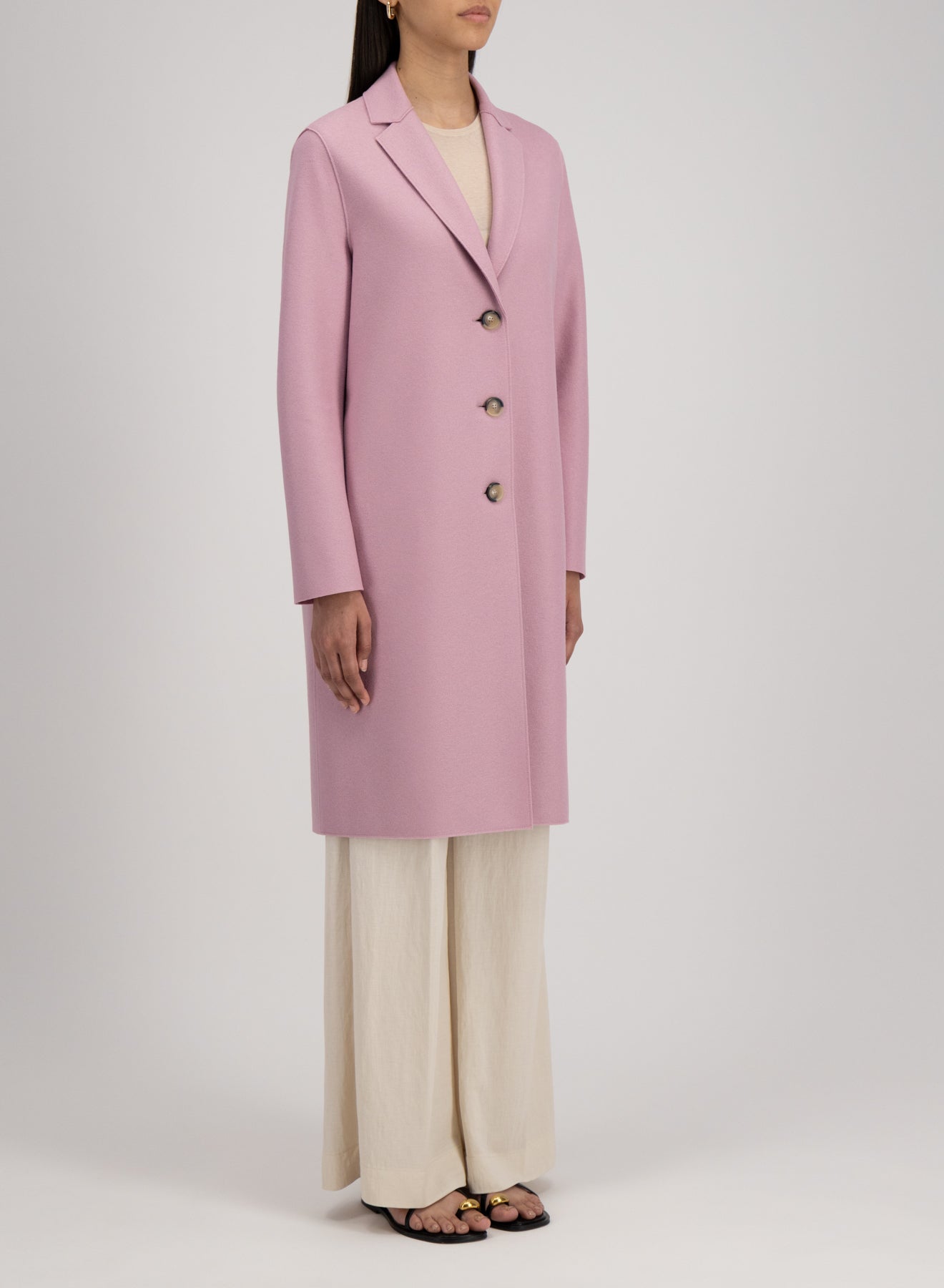 Harris Wharf Overcoat in Dusty Rose