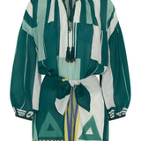 Ilio Nema Elder Dress in Green Sarong Voile