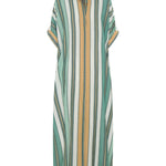 Ilio Nema Melanie Caftan in Green Fez Stripe
