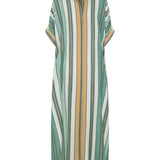 Ilio Nema Melanie Caftan in Green Fez Stripe