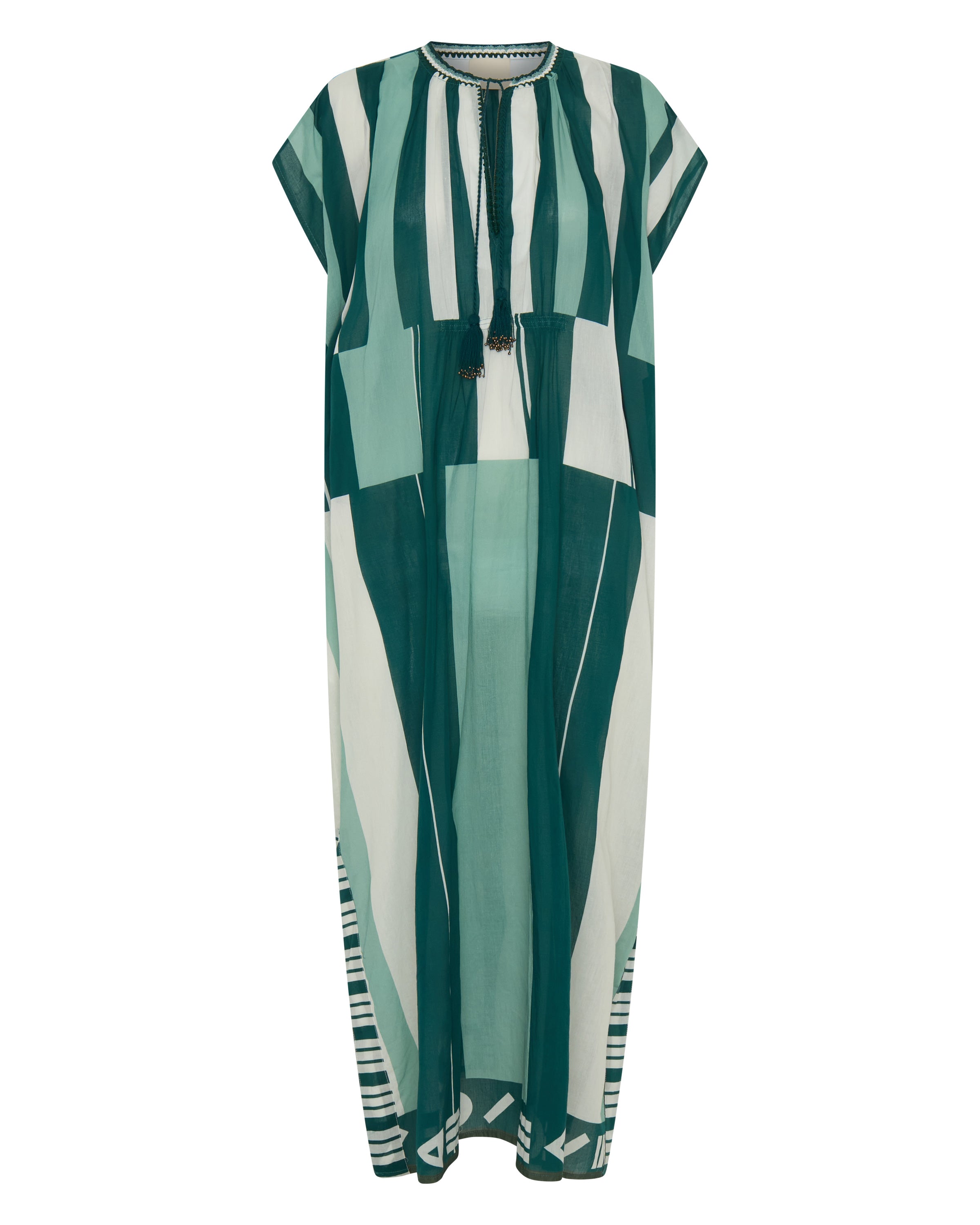 Ilio Nema Thaddeus Caftan in Green Sarong Voile