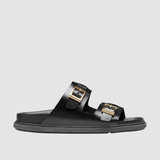 Birkenstock St Barths in Black Natural Leather Narrow