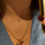 Petite Chou Le Mini Puffy Hearts with Chilli Necklace