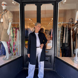 Harris Wharf Mac Coat in Black Scuba