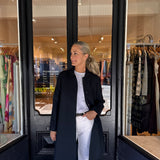 Harris Wharf Mac Coat in Black Scuba