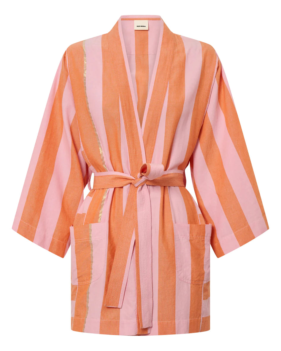 Ilio Nema Ariane Xora Stripe Kimono Robe