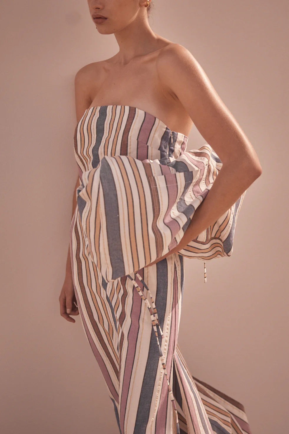 Ilio Nema Dione Naxos Stripe Strapless Dress