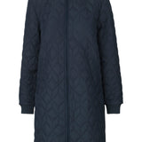 Ilse Jacobsen Art 06 Long Qulit Coat in Dark Indigo