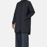 Ilse Jacobsen Art 06 Long Qulit Coat in Dark Indigo