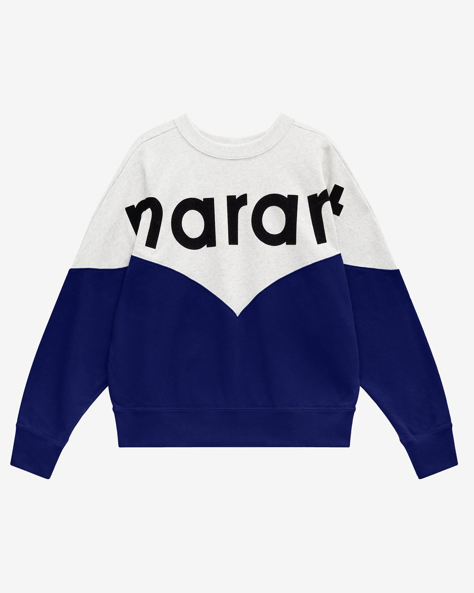 Isabel Marant Houston Two-Tone Logo Sweatshirt - Light Blue