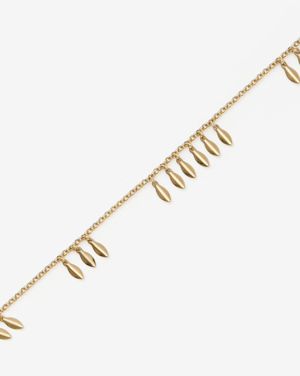 Isabel Marant Metal Shiny Leaves Necklace in Gold