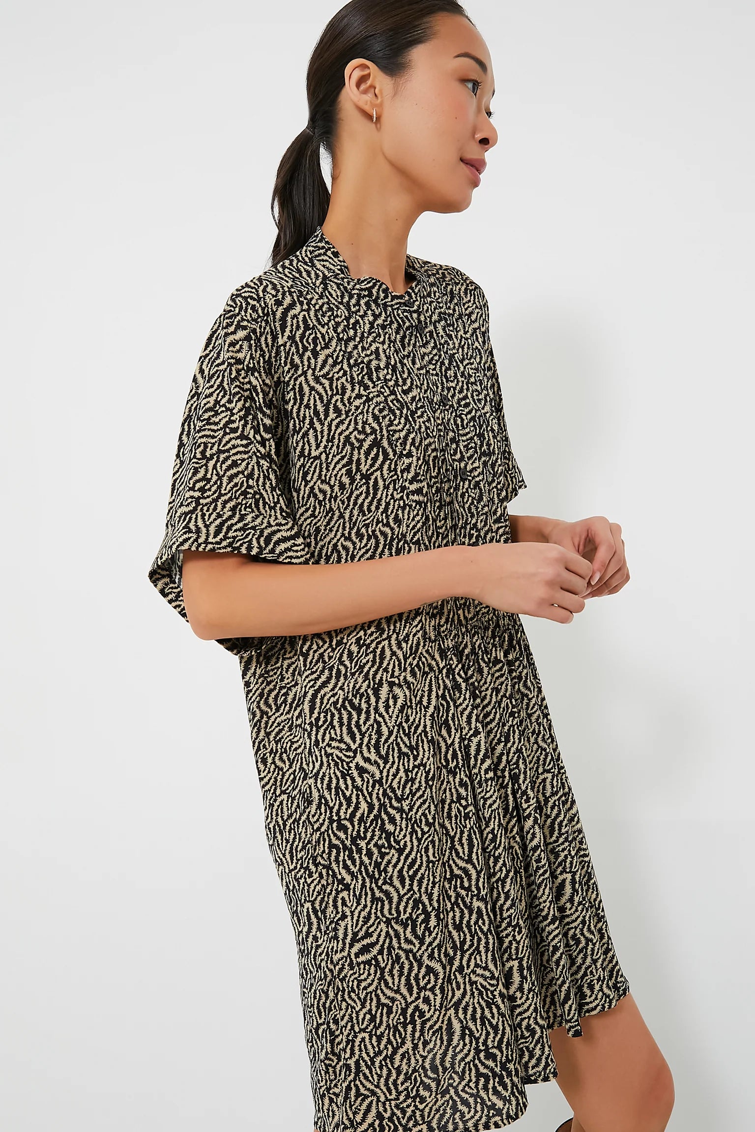 Vallea Dress | Ecru and Black