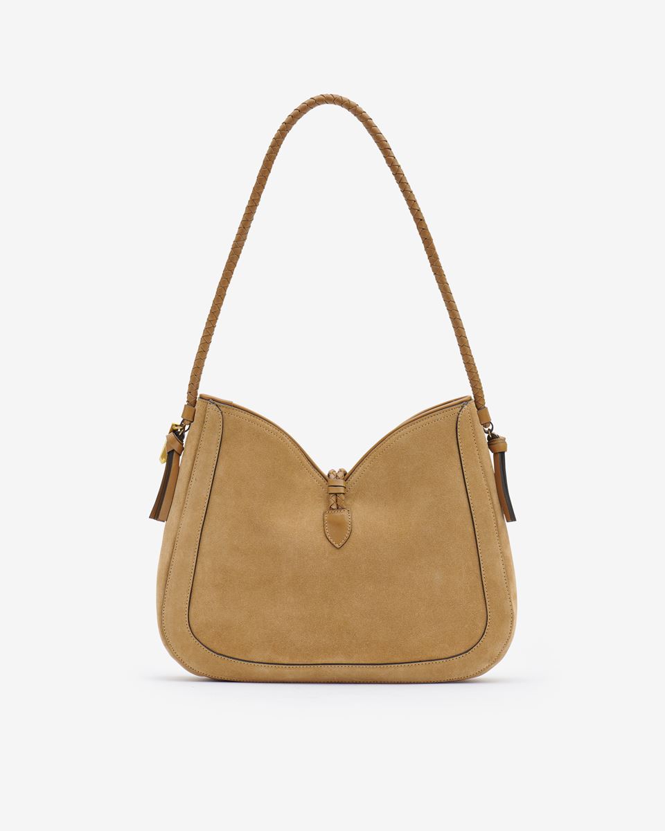 Isabel Marant Vigo Suede Leather Hobo Shoulder Bag - Camel