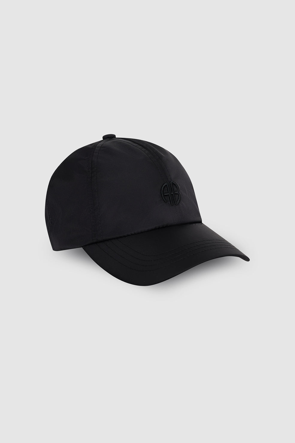 Anine Bing Jeremy Baseball Cap AB Nylon in Black - detail view