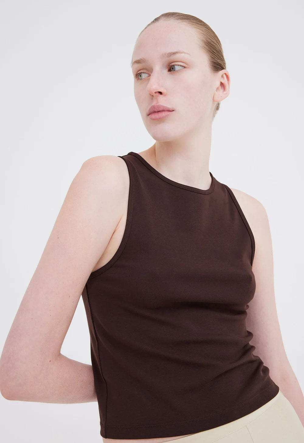 Jac + Jack Foster Ribbed Cotton Tank - Arabica Brown
