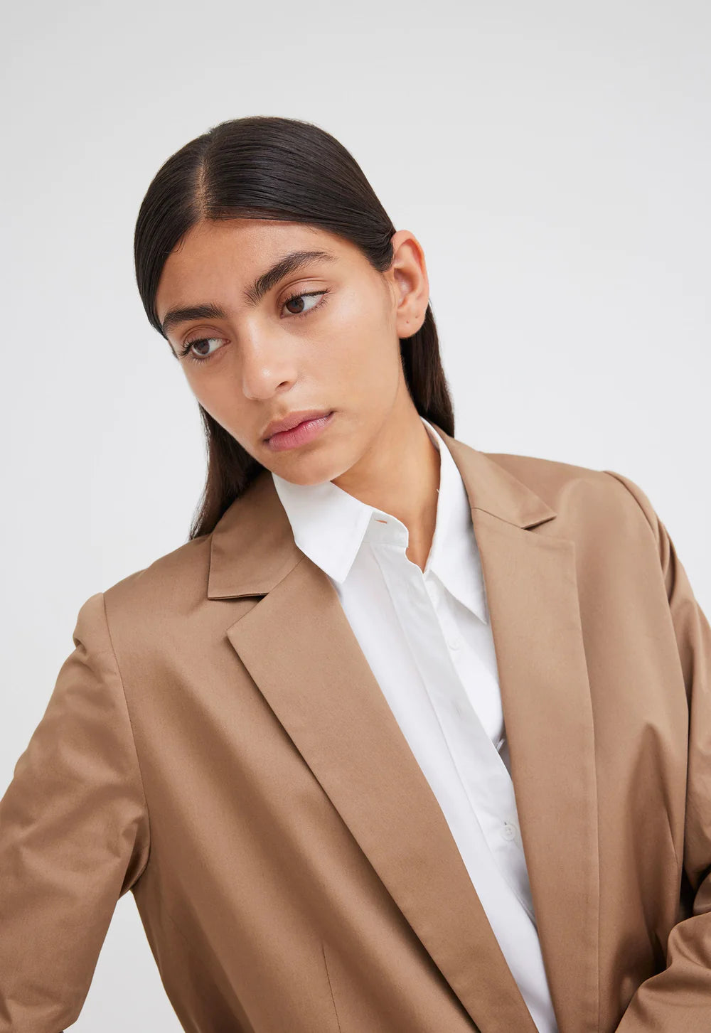 Jac + Jack Marlo Cotton Sateen Blazer - Upstate Tan