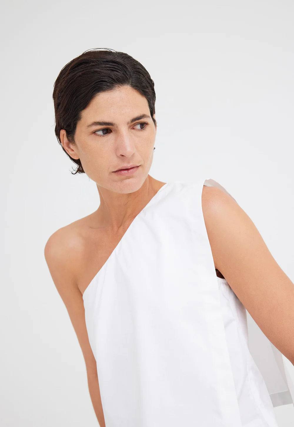 Jac + Jack Stein Asymmetric Cotton Top - White