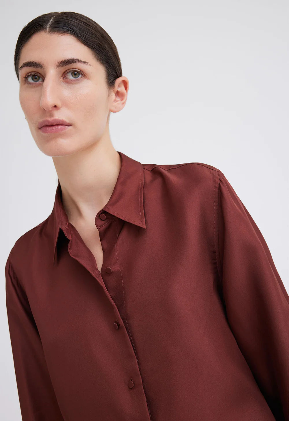Talo Silk Shirt | Burbank Red
