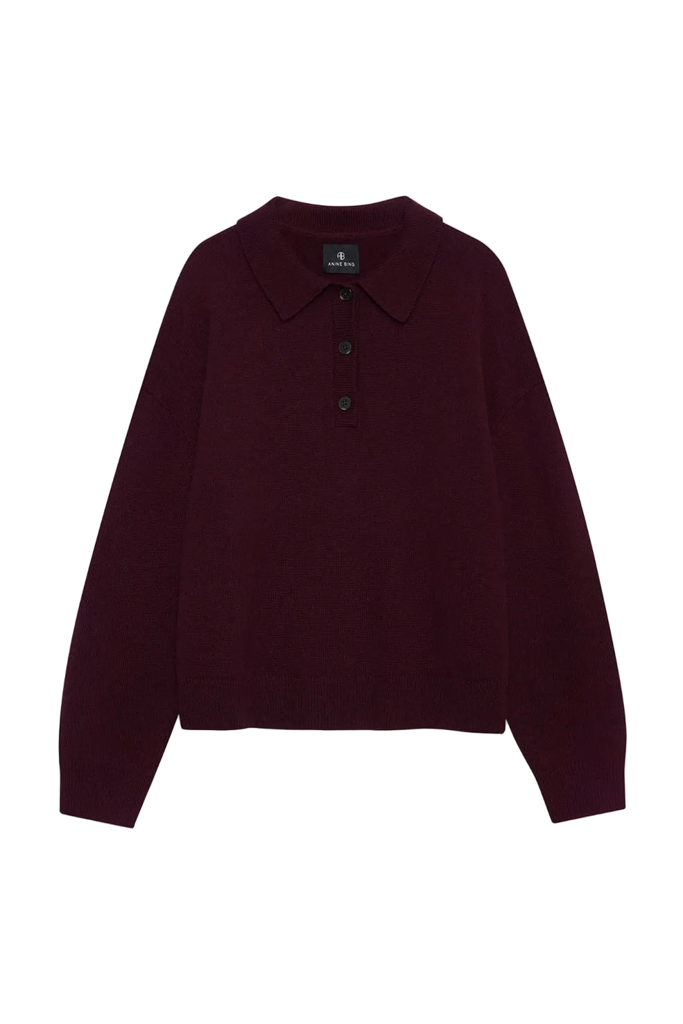 Anine Bing Lee Polo Sweater in Fig
