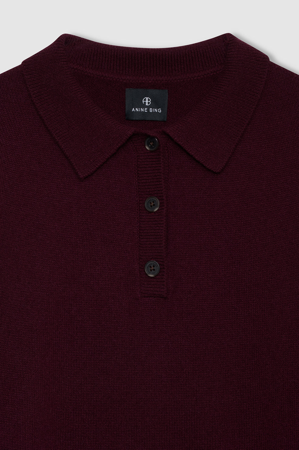 Anine Bing Lee Polo Sweater in Fig - styled look