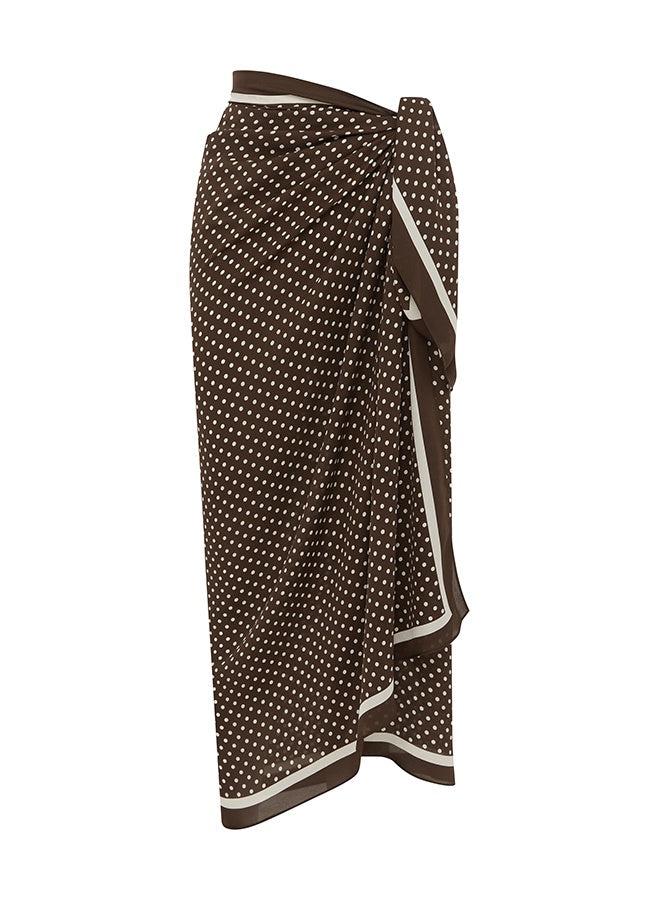 Matteau Silk Sarong in Chocolate Polka Dot