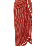 Matteau Silk Sarong in Tomato Polka Dot