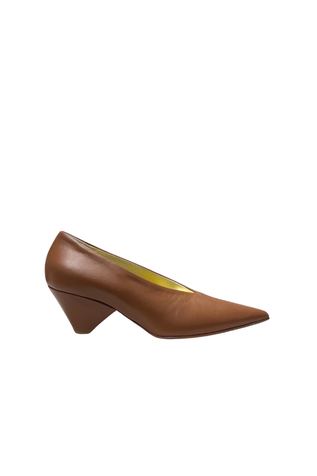 L'Eclisse x Denim Iniquity Pump in Tan