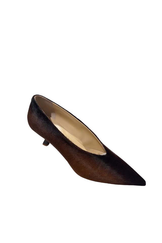 L'Eclisse x Denim Iniquity Pump in Tan and Black