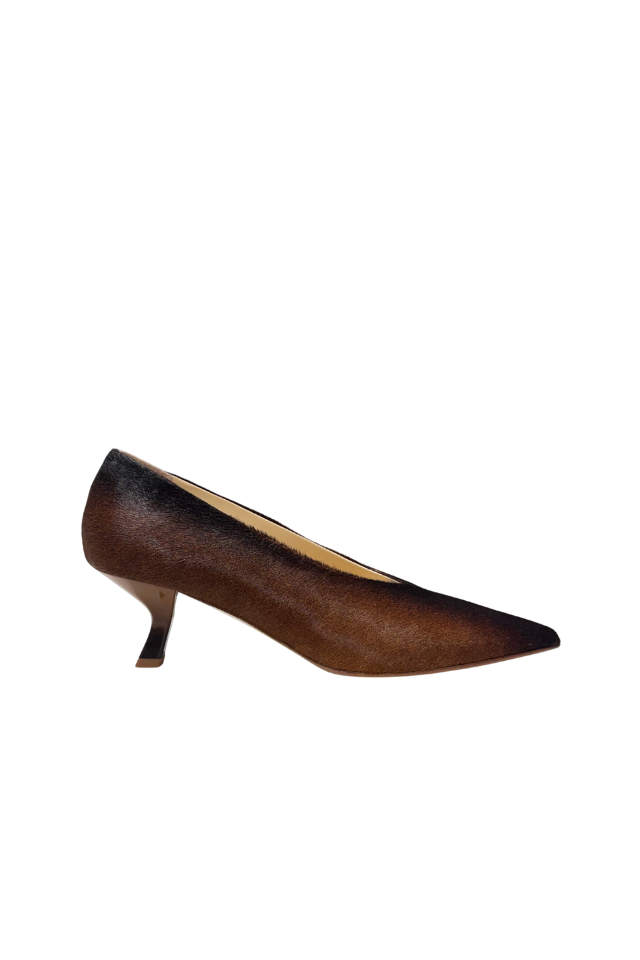 L'Eclisse x Denim Iniquity Pump in Tan and Black