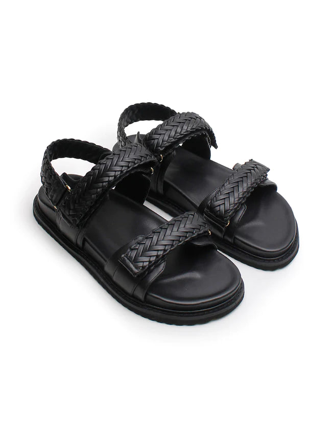 La Tribe Isla Braided Sandal - Black