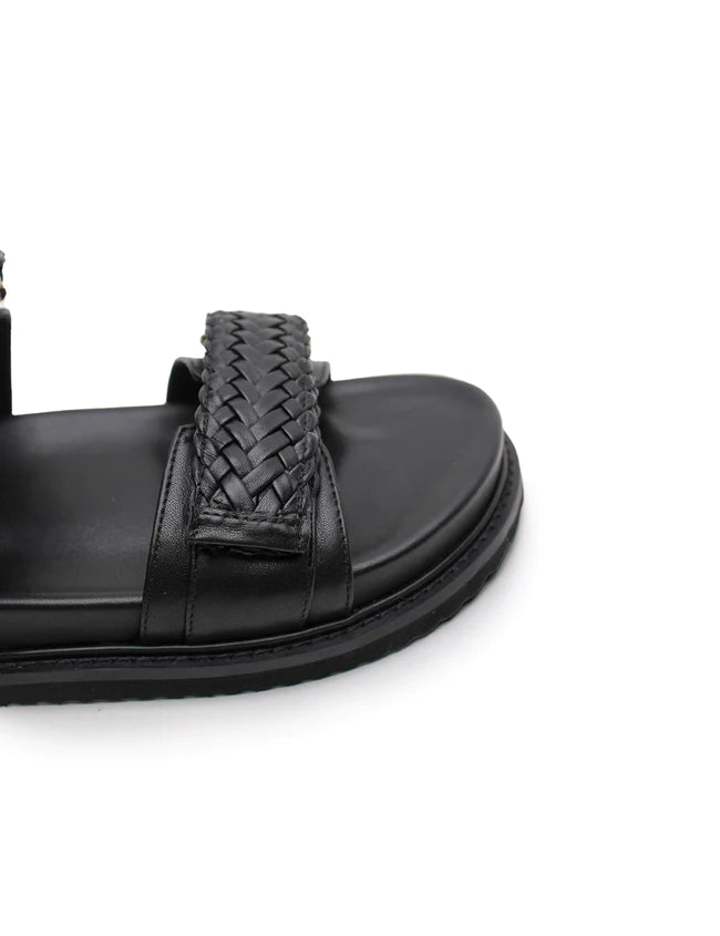 La Tribe Isla Braided Sandal - Black