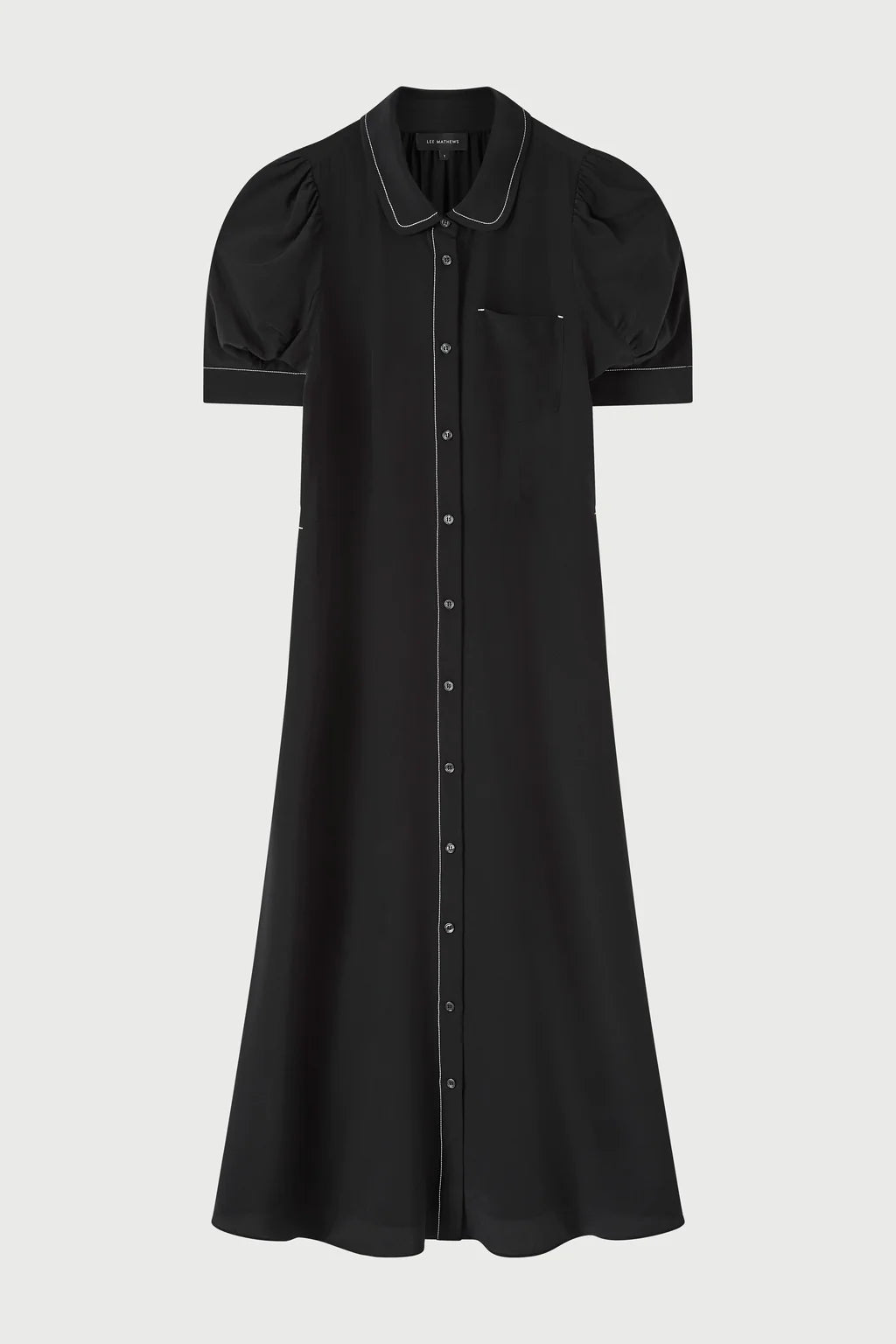Lee Mathews Cassini Short Sleeve Dress - Black