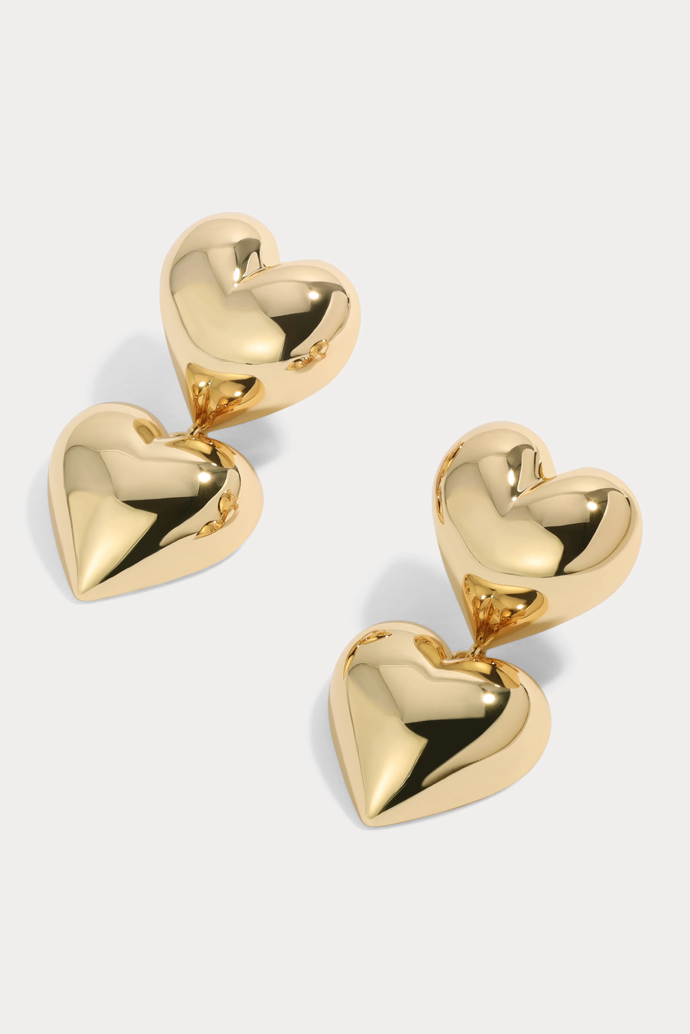 Lili Claspe Bubble Heart Earrings - Gold