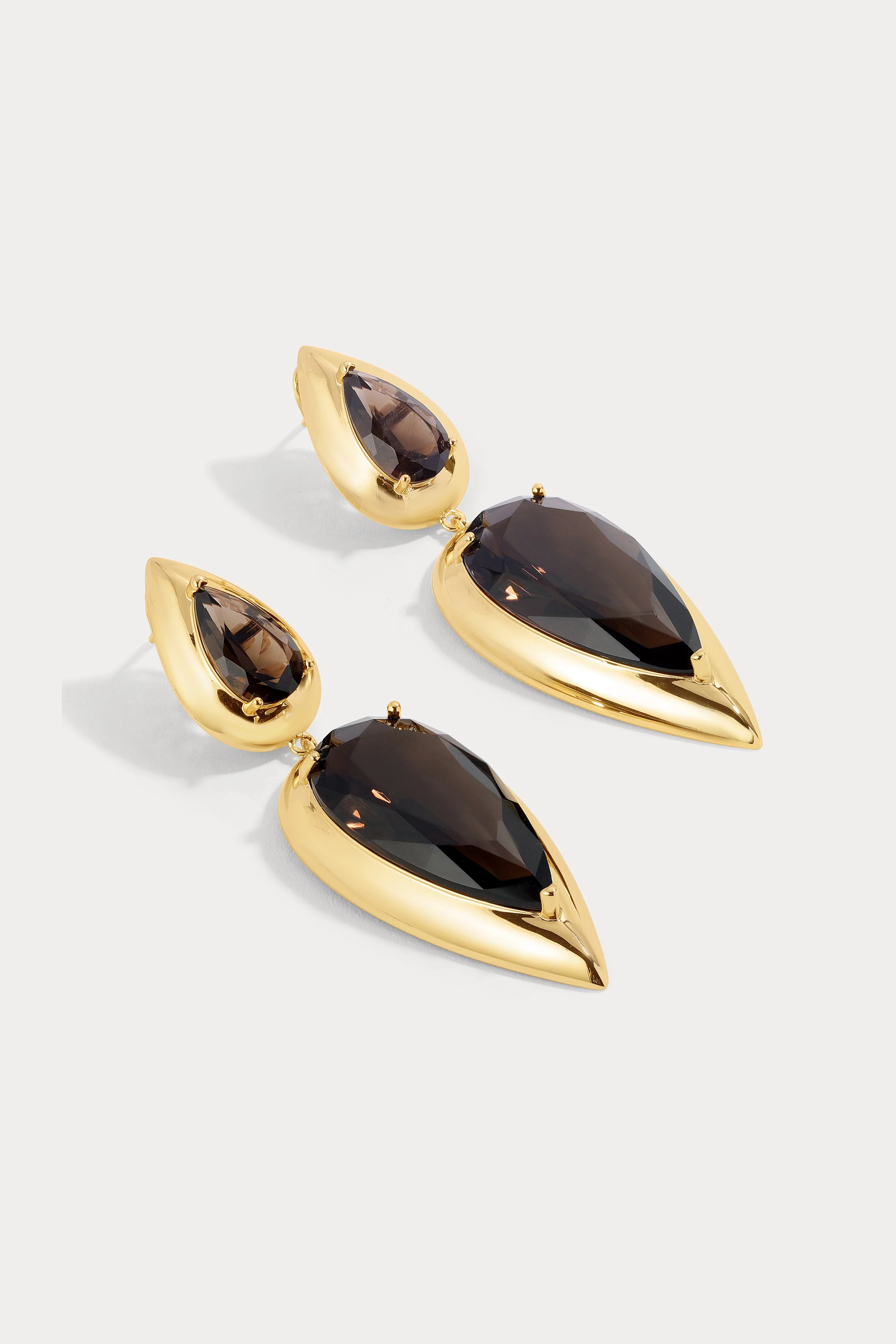 Lili Claspe Imara Smoke Quartz Earrings - Gold