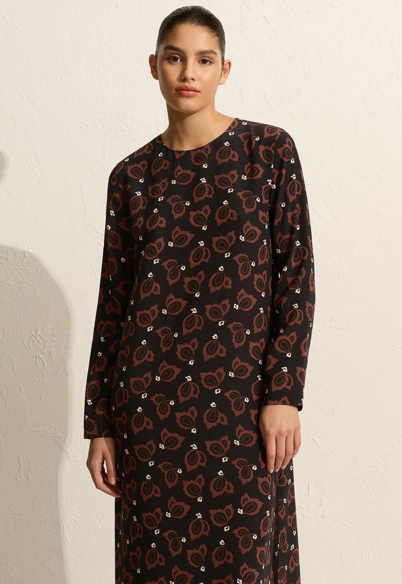 Matteau Long Sleeve Column Dress in Casablanca