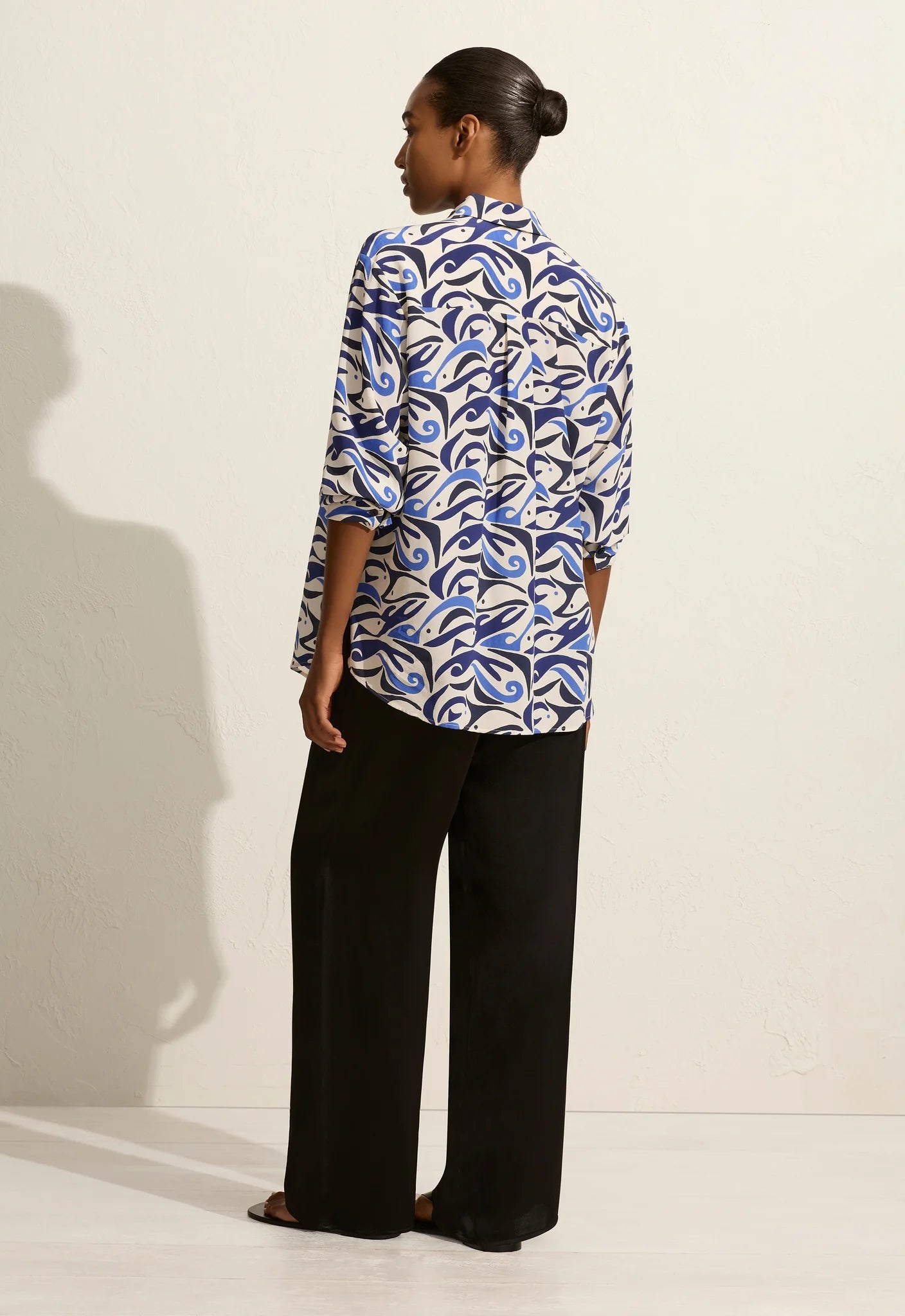 Matteau Long Sleeve Silk Shirt - Pescado