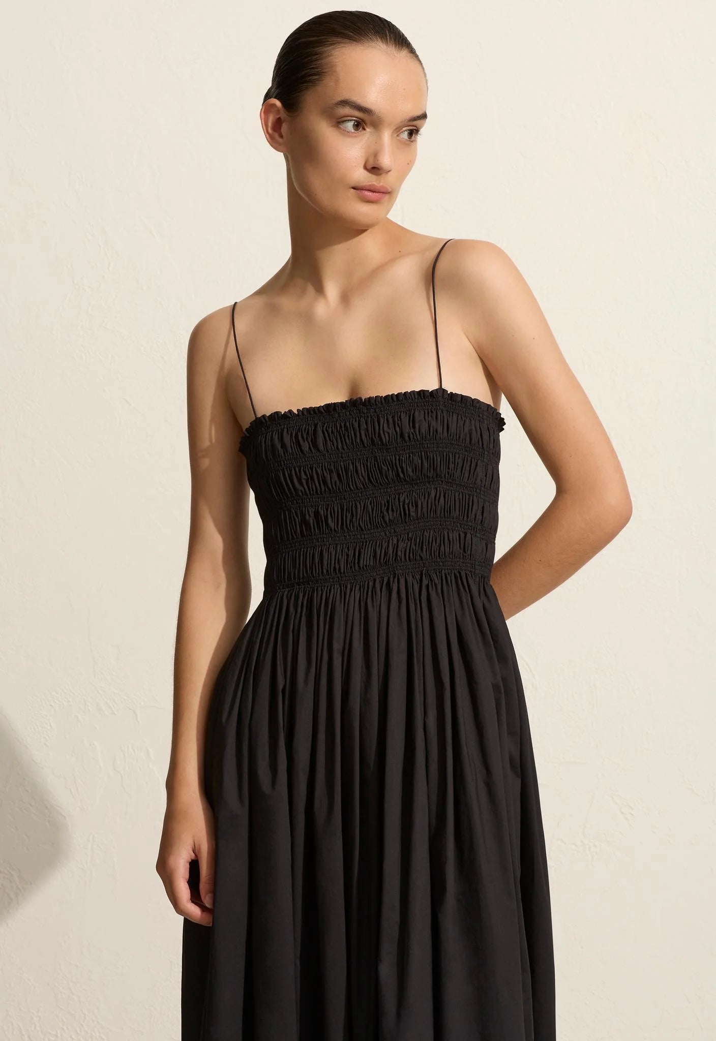 Matteau Shirred Bodice Dress - Black