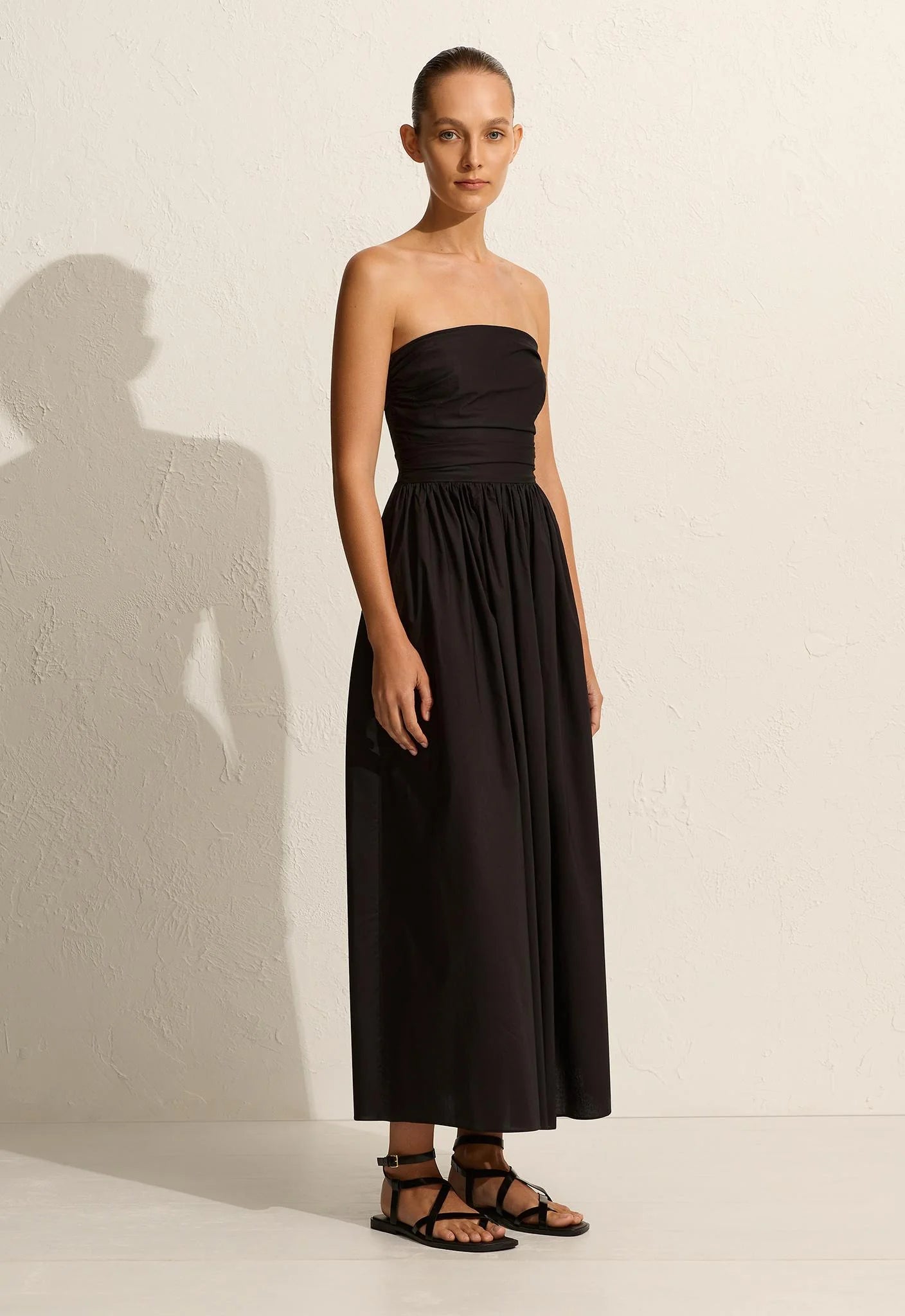 Matteau Strapless Lace Up Dress - Black
