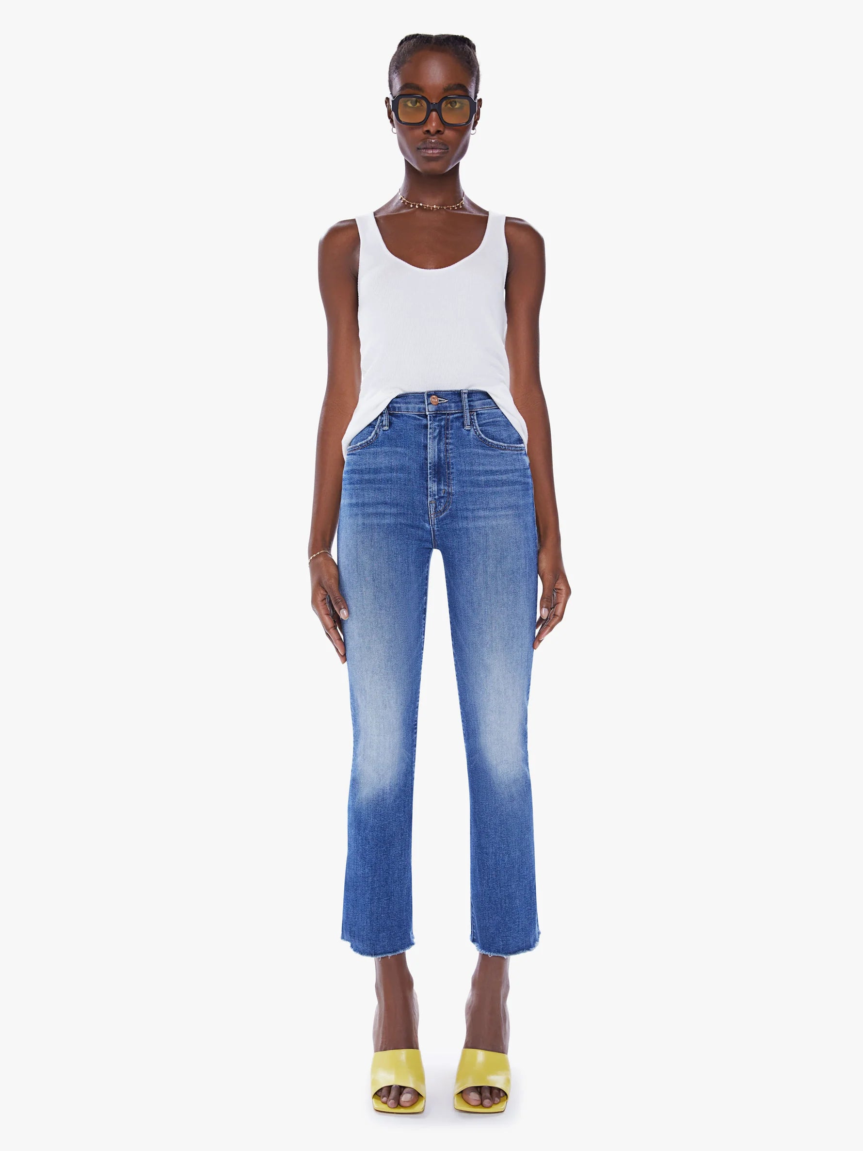 Denim sales frayed jeans