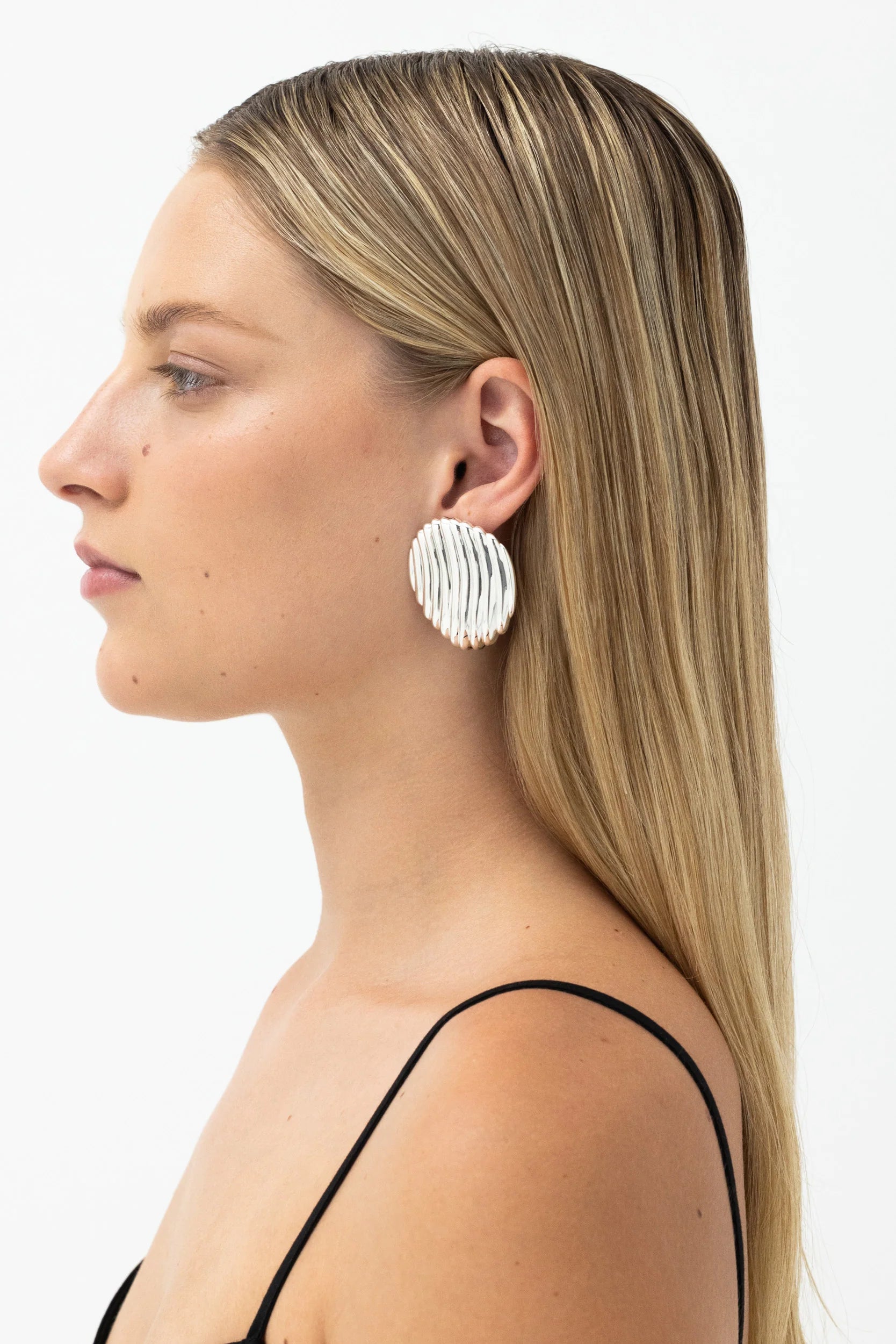 Paloma Dome Earrings Large | Silver