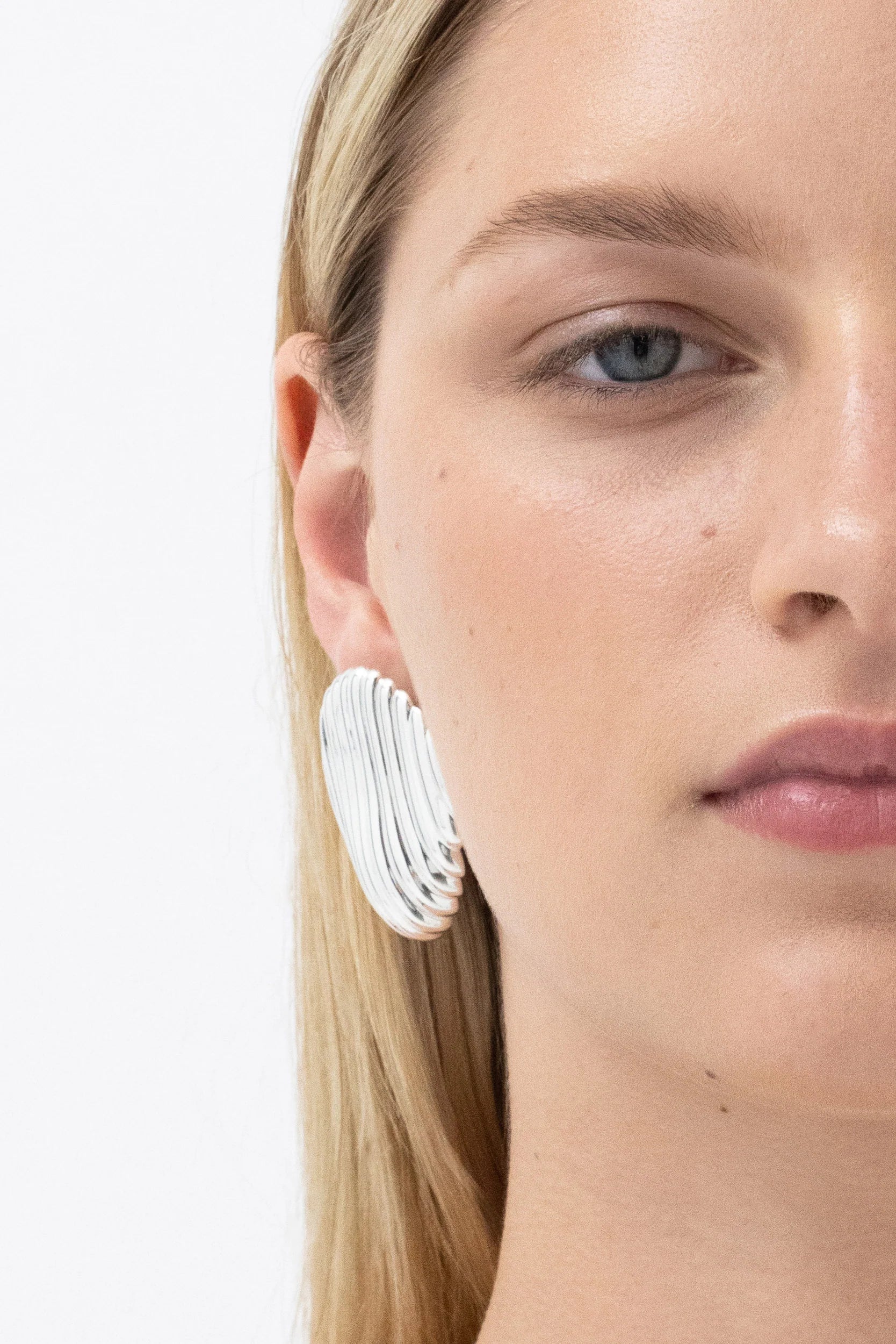 Paloma Dome Earrings Large | Silver