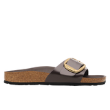 Birkenstock Madrid Hammered Big Buckle in High Shine Espresso Narrow